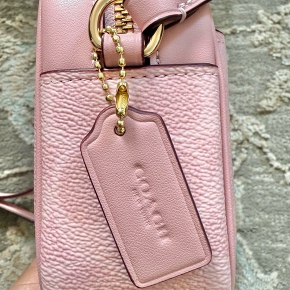 COACH Mini Jamie Camera Bag in Signature Canvas - Powder Pink with Gold Hardware - Picture 8 of 11